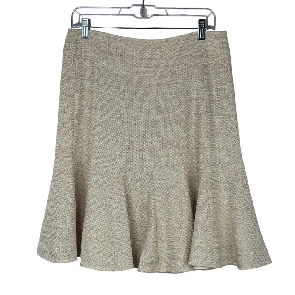 ARMANI COLLEZIONI Skirt 10 Beige Minimalist Mermaid Trumpet Style Cotton Blend
